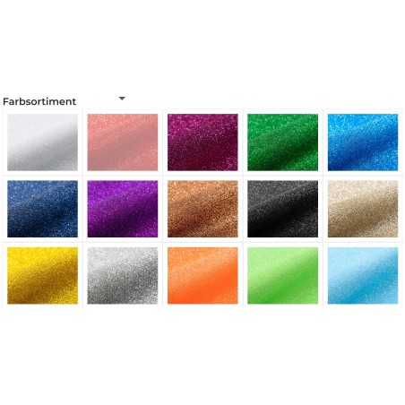 Glitter Bügelfolie 30cm x 50cm Bögen